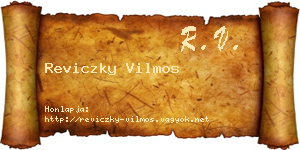 Reviczky Vilmos névjegykártya